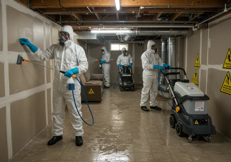 Basement Moisture Removal and Structural Drying process in Robertsdale, AL